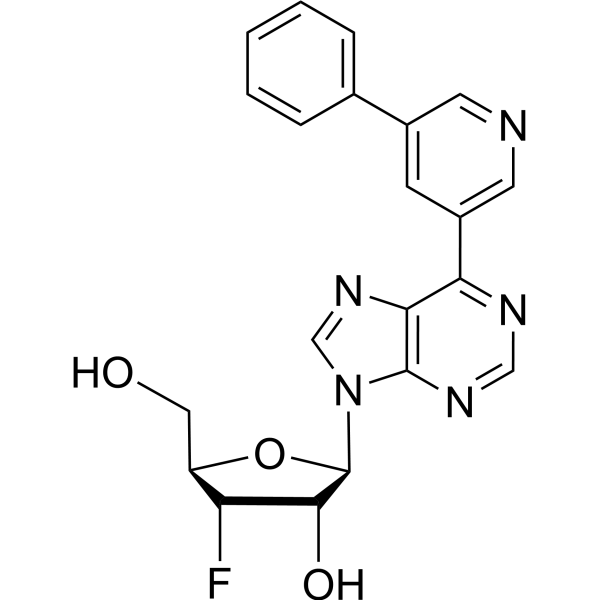 9-(3-Deoxy-3-fluoro-β-D-ribofuranosyl)-6-(5-phenylpyridin-3-yl)purine 1612191-96-4